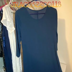 Solid Blue Dress with pockets